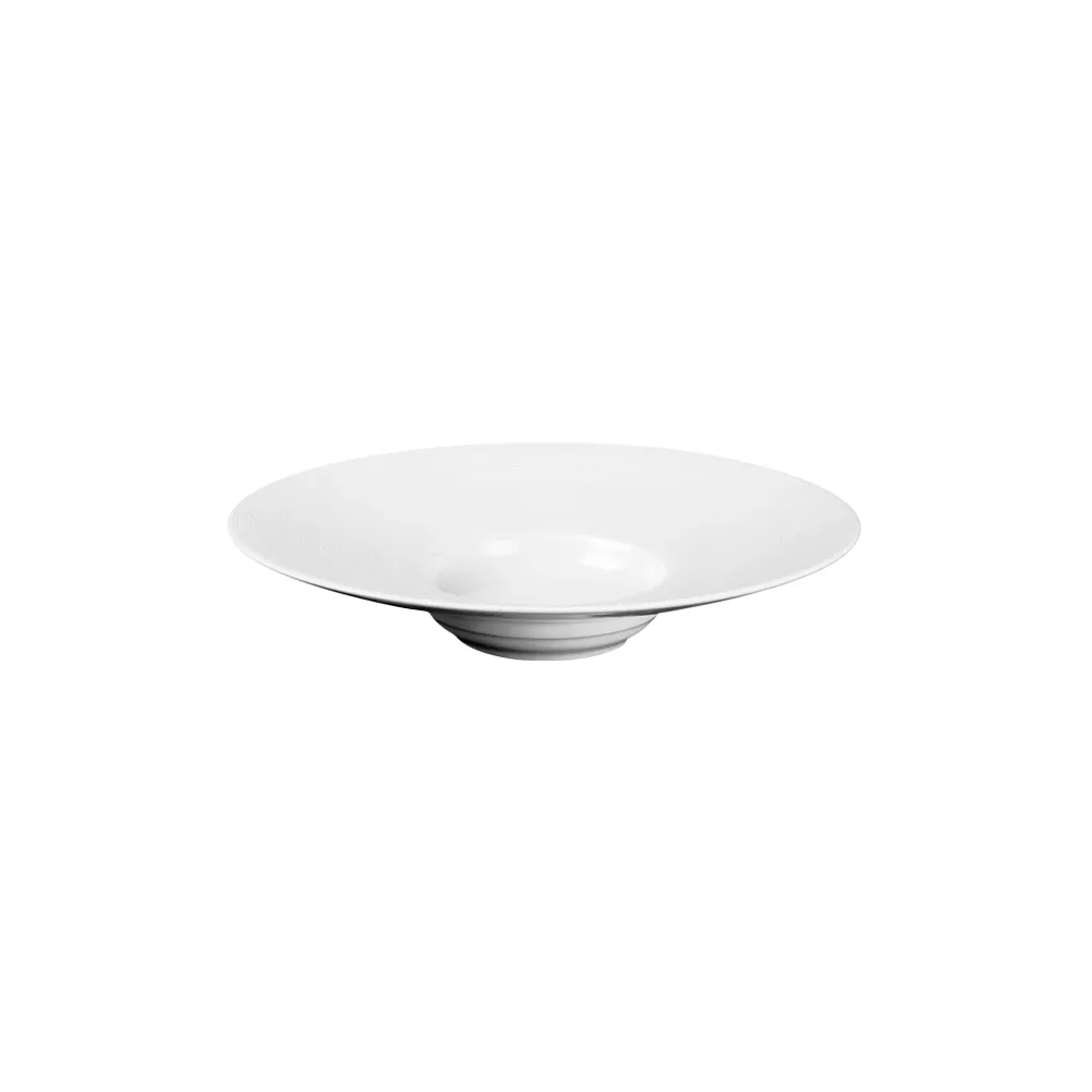 MM Hémisphère Satin White Rimmed Deep Plate